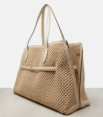 Lounge leather-trimmed tote bag | Toteme