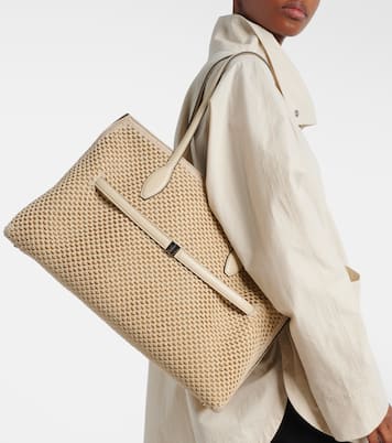 Lounge leather-trimmed tote bag | Toteme