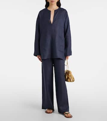 Oversize-Bluse aus Leinen | Asceno