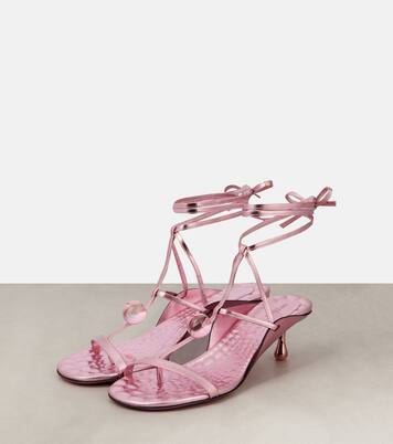 Zyra 50 metallic leather sandals | Jimmy Choo