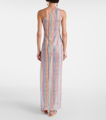 Zigzag sheer one-shoulder maxi dress | Missoni