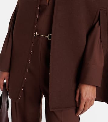 Horsebit wool cape | Gucci