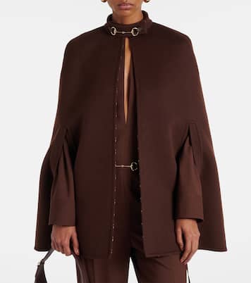 Horsebit wool cape | Gucci