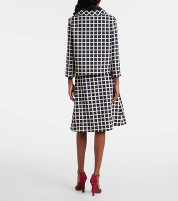 Checked wool and cotton-blend jacket | Valentino