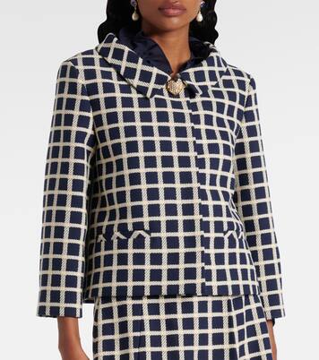 Checked wool and cotton-blend jacket | Valentino