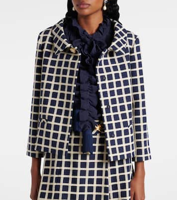Checked wool and cotton-blend jacket | Valentino