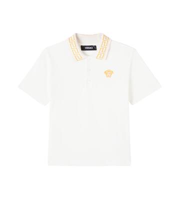Greca cotton piqué polo shirt | Versace Kids