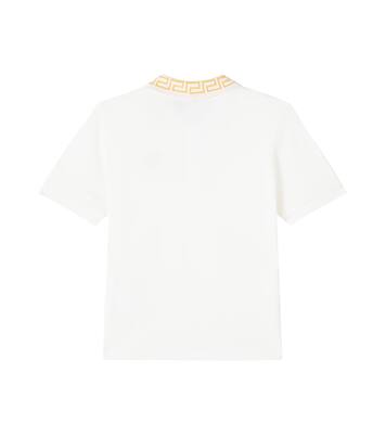 Greca cotton piqué polo shirt | Versace Kids