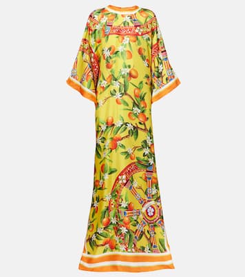 Abito lungo in seta con stampa | Dolce&Gabbana