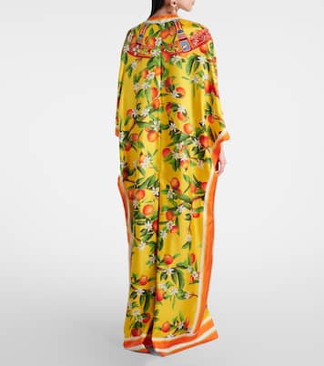 Abito lungo in seta con stampa | Dolce&Gabbana