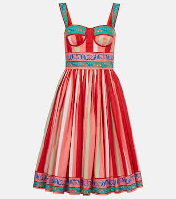 Taormina striped cotton bustier dress | Dolce&Gabbana