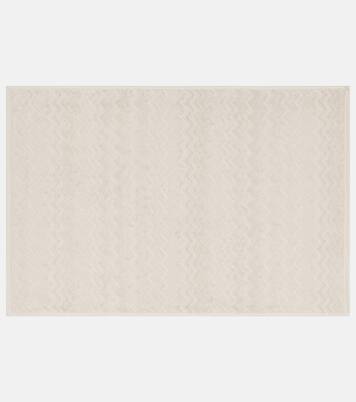 Chalk Zigzag cotton terry bath mat  | Missoni