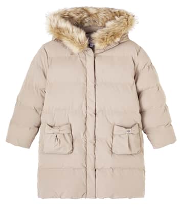 Bow-detail quilted down coat | Tartine et Chocolat