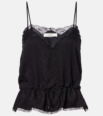 Top aus Seide mit Spitze | Chloé