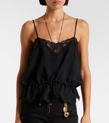 Top aus Seide mit Spitze | Chloé