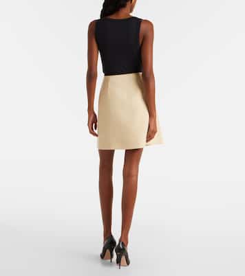 Bow-detail wool-blend tweed miniskirt | Valentino