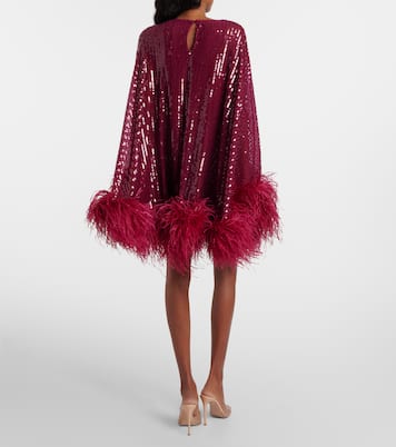 Vegas sequined feather-trimmed chiffon kaftan | Taller Marmo