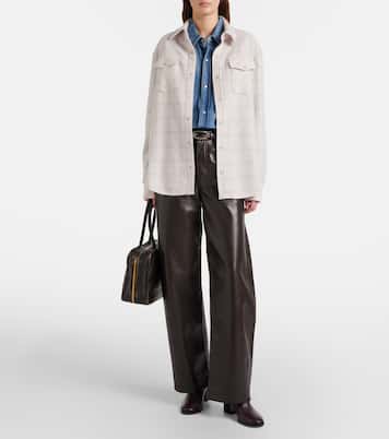 Clarity plaid cashmere shirt with quartz | God's True Cashmere