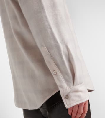 Clarity plaid cashmere shirt with quartz | God's True Cashmere