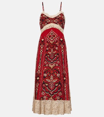 Vestido midi Ainika Pineapple Ikat con encaje | Farm Rio