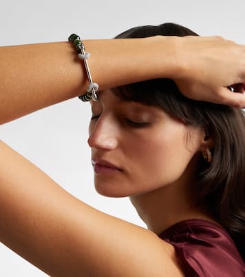 Armband Chakra aus Jade mit 18kt Weißgold (750/1000), Diamanten und Quarz | Ananya