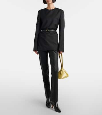 Pantalon droit Coleman en cuir | Joseph