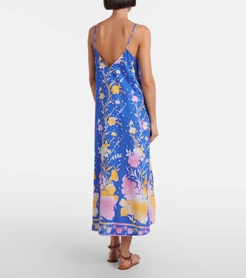 Floral cotton and linen midi dress | Juliet Dunn