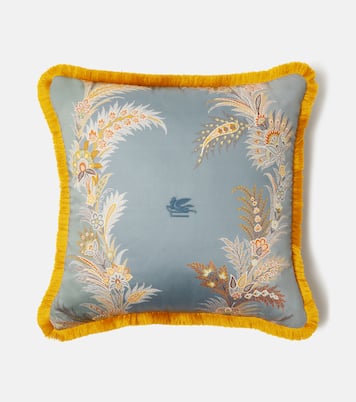Pegaso floral cotton cushion | Etro