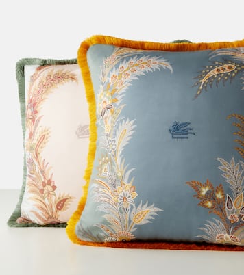 Pegaso floral cotton cushion | Etro