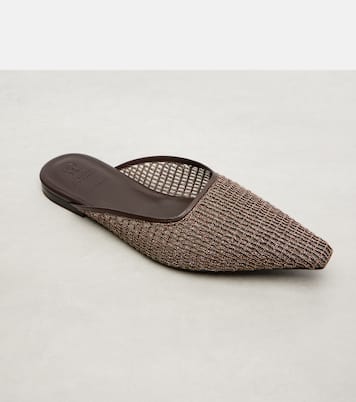 Monili leather-trimmed mules | Brunello Cucinelli