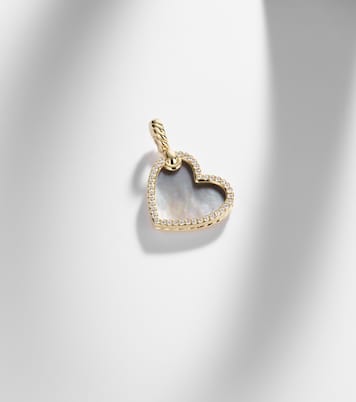 DY Elements® Heart 18kt gold (750/1000) pendant with diamonds and pearl | David Yurman