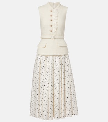 Polka-dot bouclé midi dress | Self-Portrait