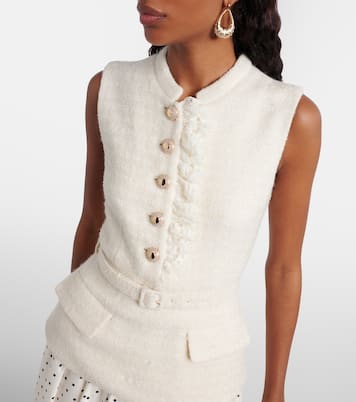 Polka-dot bouclé midi dress | Self-Portrait