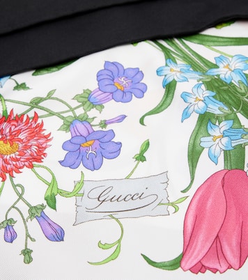 Floral silk twill scarf | Gucci
