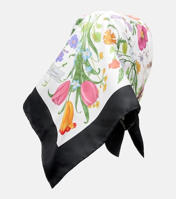 Floral silk twill scarf | Gucci
