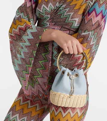 Sac seau Bon Bon Small en toile et osier | Jimmy Choo