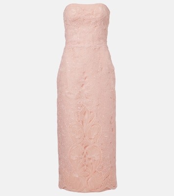 Jillie embroidered organza bustier gown | Costarellos