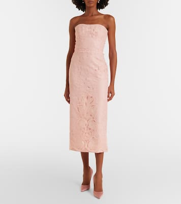 Jillie embroidered organza bustier gown | Costarellos