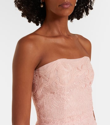 Jillie embroidered organza bustier gown | Costarellos