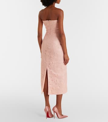 Jillie embroidered organza bustier gown | Costarellos