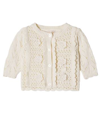 Baby Chai floral-appliqué cotton cardigan | Louise Misha
