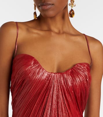 Victoria pleated silk muslin bustier gown | Maria Lucia Hohan
