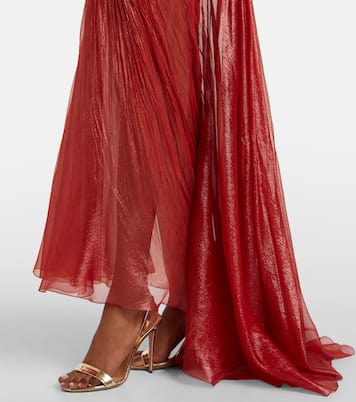 Victoria pleated silk muslin bustier gown | Maria Lucia Hohan