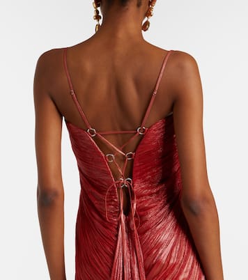 Victoria pleated silk muslin bustier gown | Maria Lucia Hohan