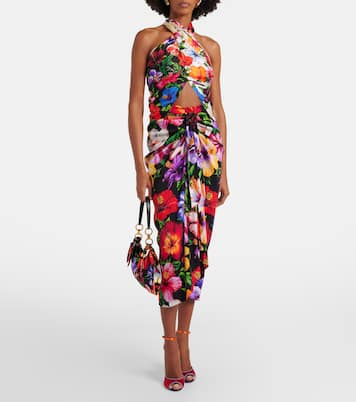 Draped floral silk-blend midi skirt | Dolce&Gabbana