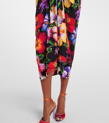 Draped floral silk-blend midi skirt | Dolce&Gabbana
