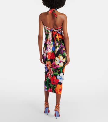 Draped floral silk-blend midi skirt | Dolce&Gabbana