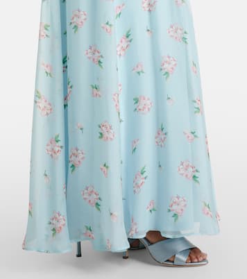 Lilith bow-detail floral chiffon maxi dress | Leo Lin