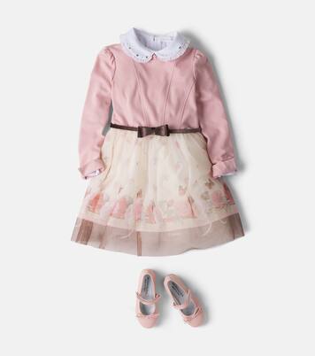 Belted printed ruffled dress | Monnalisa