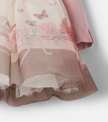 Belted printed ruffled dress | Monnalisa